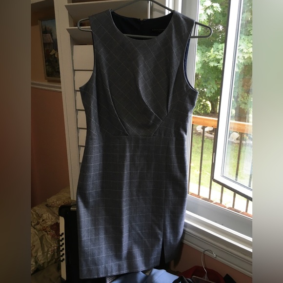 Vintage 1980s, Banana Republic Petites, Classic Dress, pale blue/grey  US6P - Picture 4 of 4